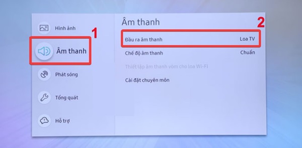 Vào âm thanh chọn Âm thanh và đầu ra âm thanh