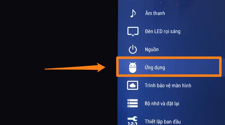 Chọn vào ứng dụng