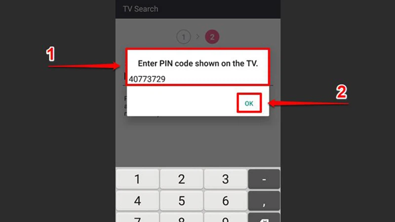 Mã PIN xuất hiện ngay trên màn hình tivi LG