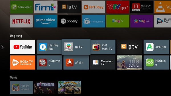 Android tivi cho kho ứng dụng phong phú 
