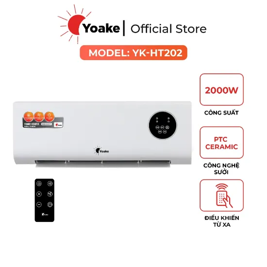 Máy sưởi gốm treo tường Yoake YK-HT202