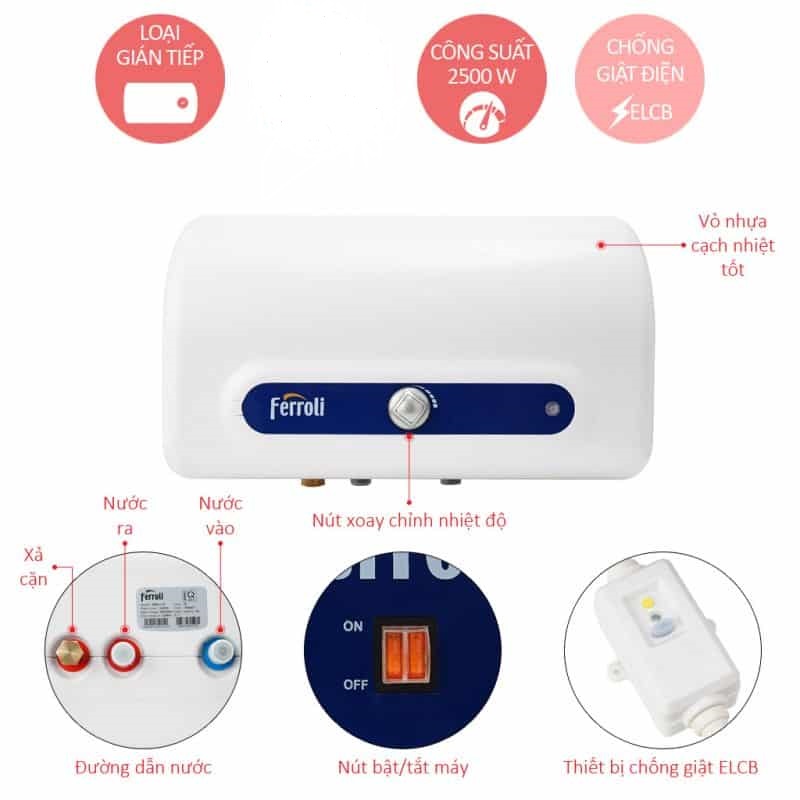 Bình nóng lạnh Ferroli QQ TE 30 lít