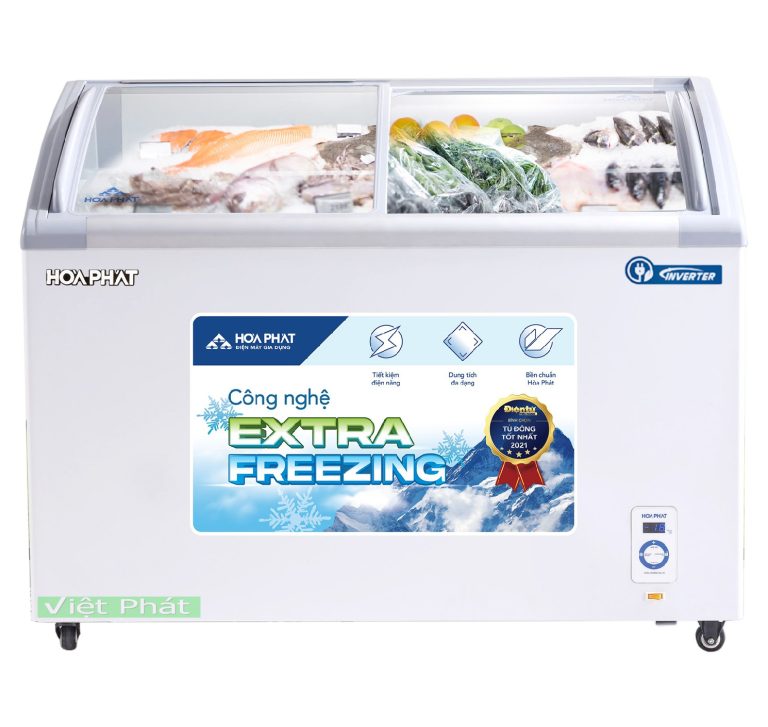 Tủ đông trưng bày Hòa Phát HSF AD8451.C1 mặt kính inverter 451L