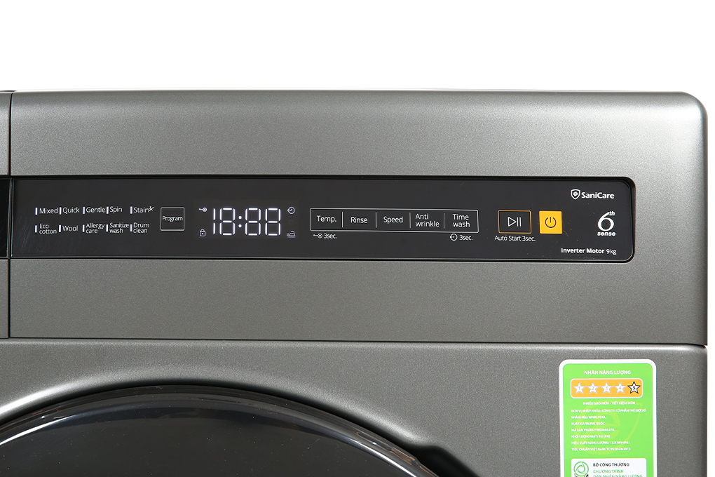 Máy giặt Whirlpool FreshCare Inverter 9 kg FWEB9002FG