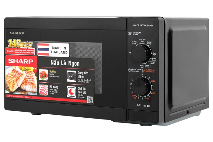 Lò vi sóng có nướng Sharp R-G211TV-BK 21 lít