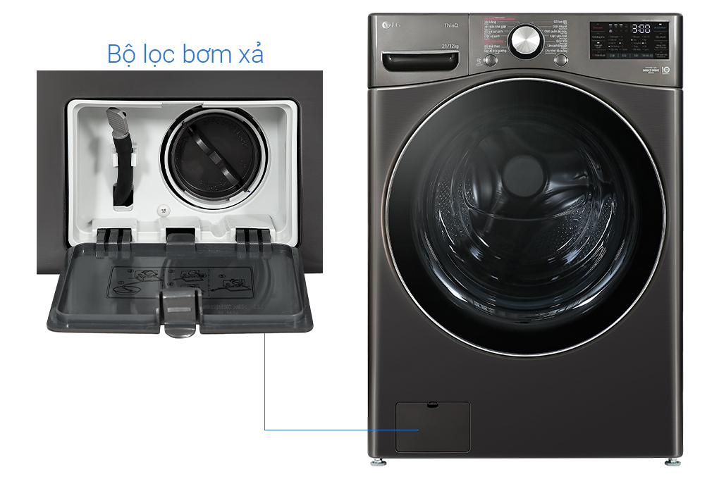 Máy giặt sấy LG Inverter 21 kg F2721HVRB-MODEL mới 2023