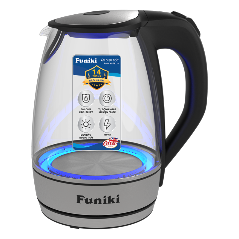 Ấm siêu tốc thủy tinh 1,7 lít Funiki HKT5232