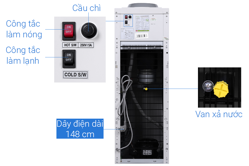 Cây nước nóng lạnh Kangaroo KG45 515W