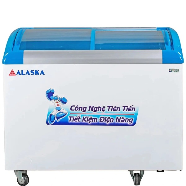 Tủ kem Alaska KC-203S mặt kính cong 203 lít