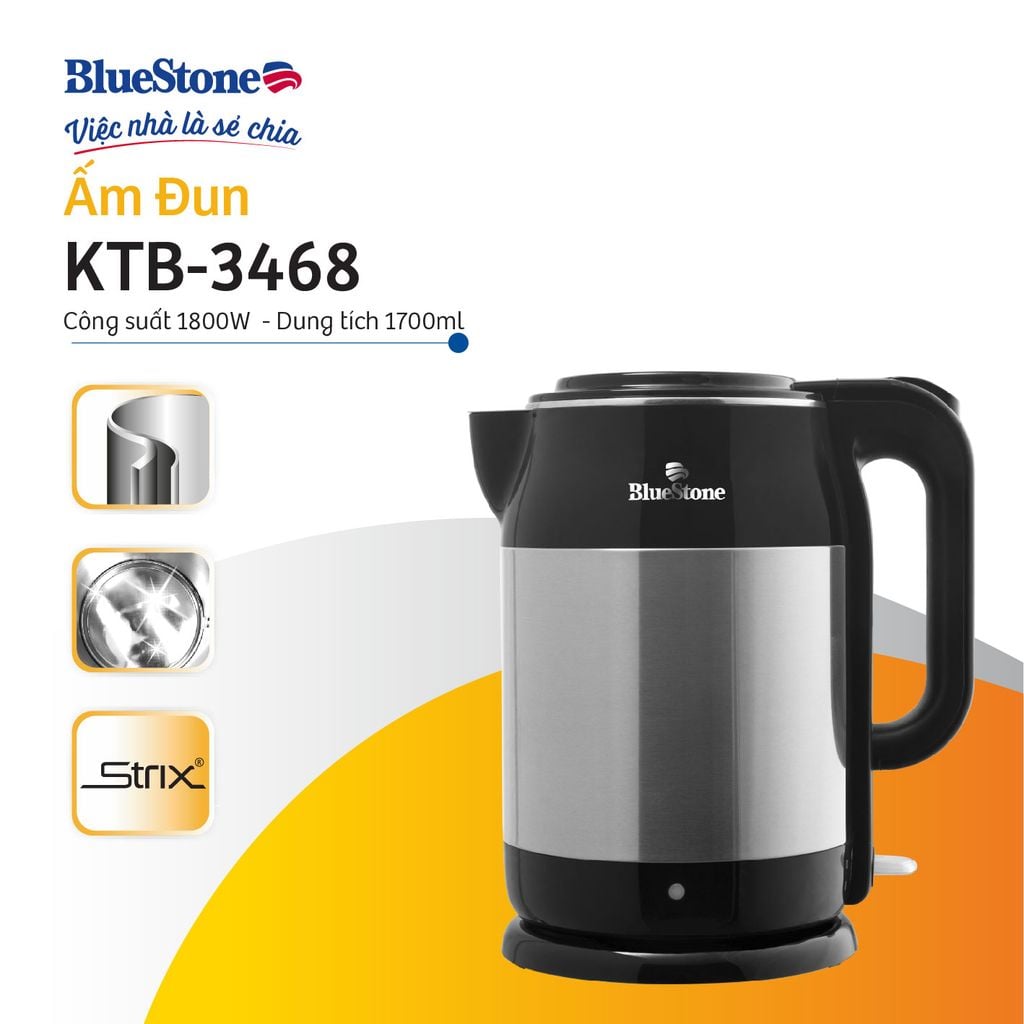 Ấm đun siêu tốc Bluestone 1.7 lít KTB-3468