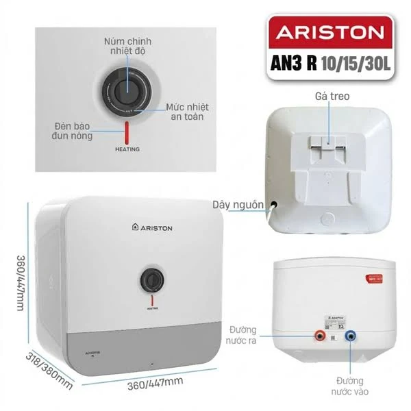 Bình nóng lạnh Ariston 30l vuông AN3 30R