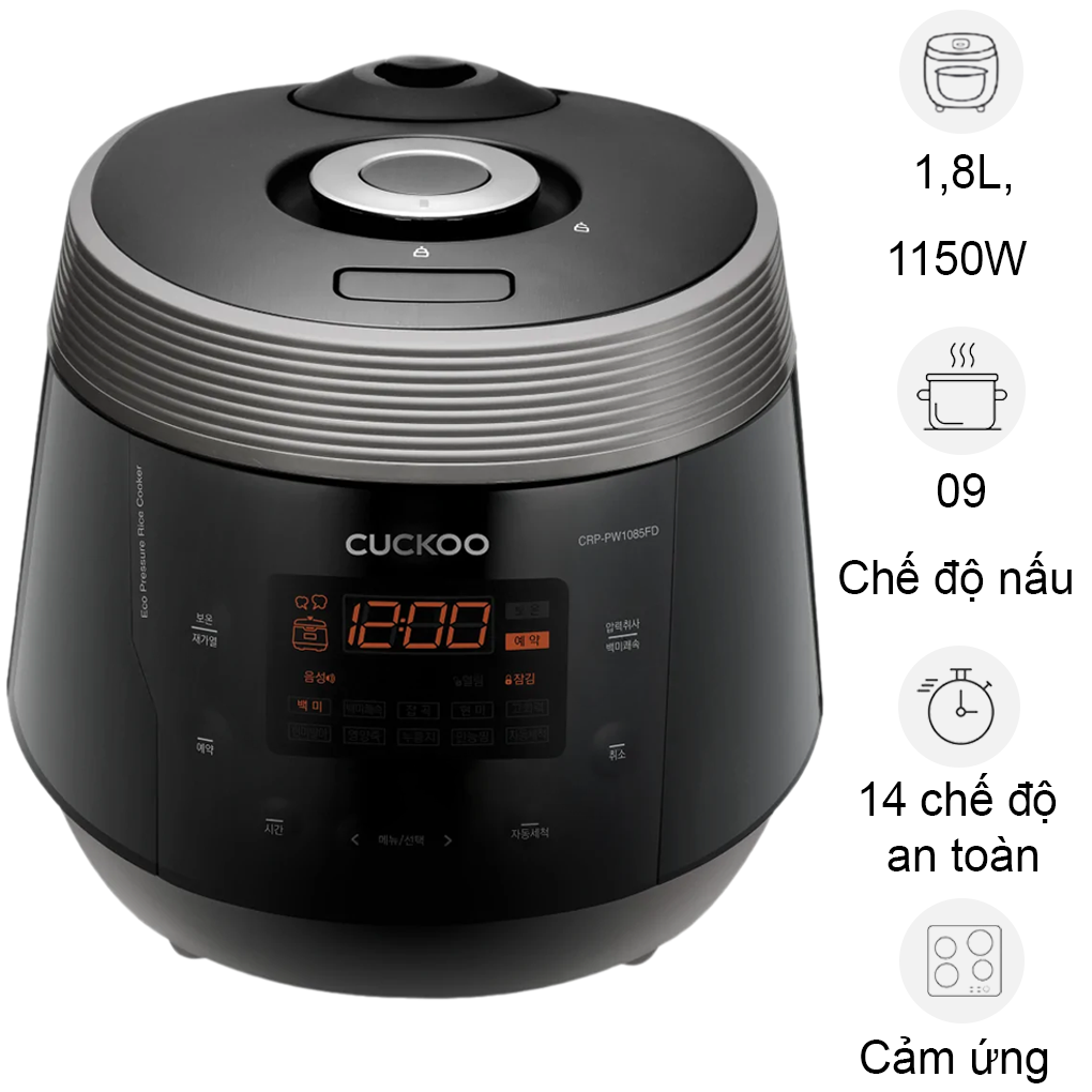 Nồi cơm điện tử áp suất Cuckoo 1.8L CRP-PWV1008F/BKDSCRVNCV