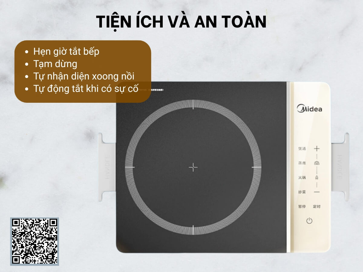 Bếp từ cảm ứng Midea MIC221TLBG AE- Hàng Chính hãng
