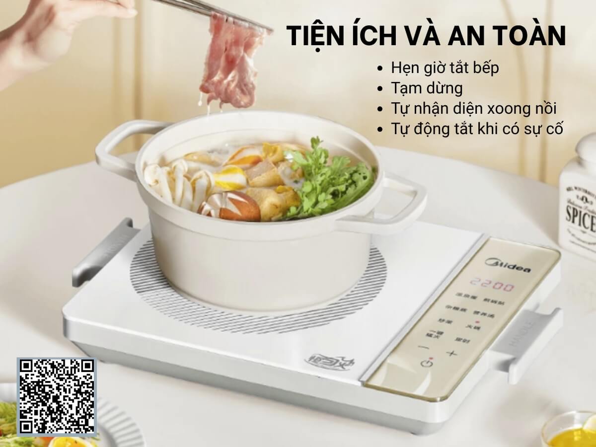 Bếp từ cảm ứng Midea MIC221TLBG OE- Hàng Chính hãng