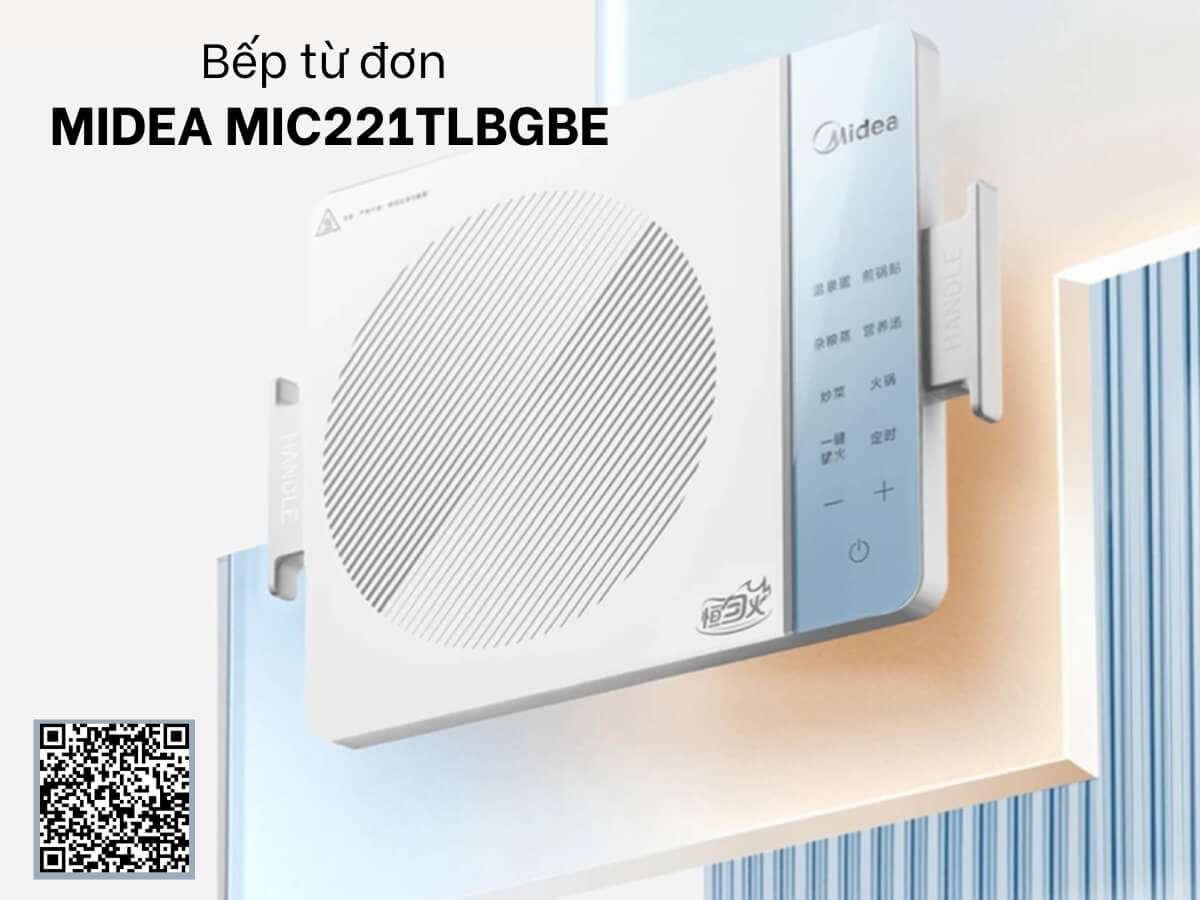 Bếp từ cảm ứng Midea MIC221TLBG BE- Hàng Chính hãng