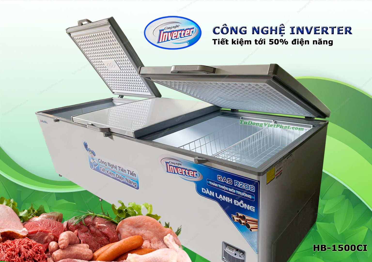 Tủ Đông Alaska HB-1500CI 1.288 Lít Inverter