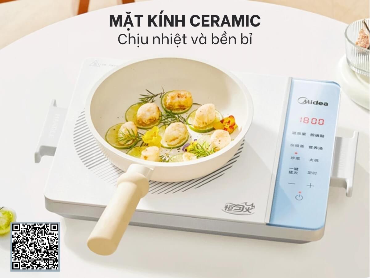 Bếp từ cảm ứng Midea MIC221TLBG BE- Hàng Chính hãng