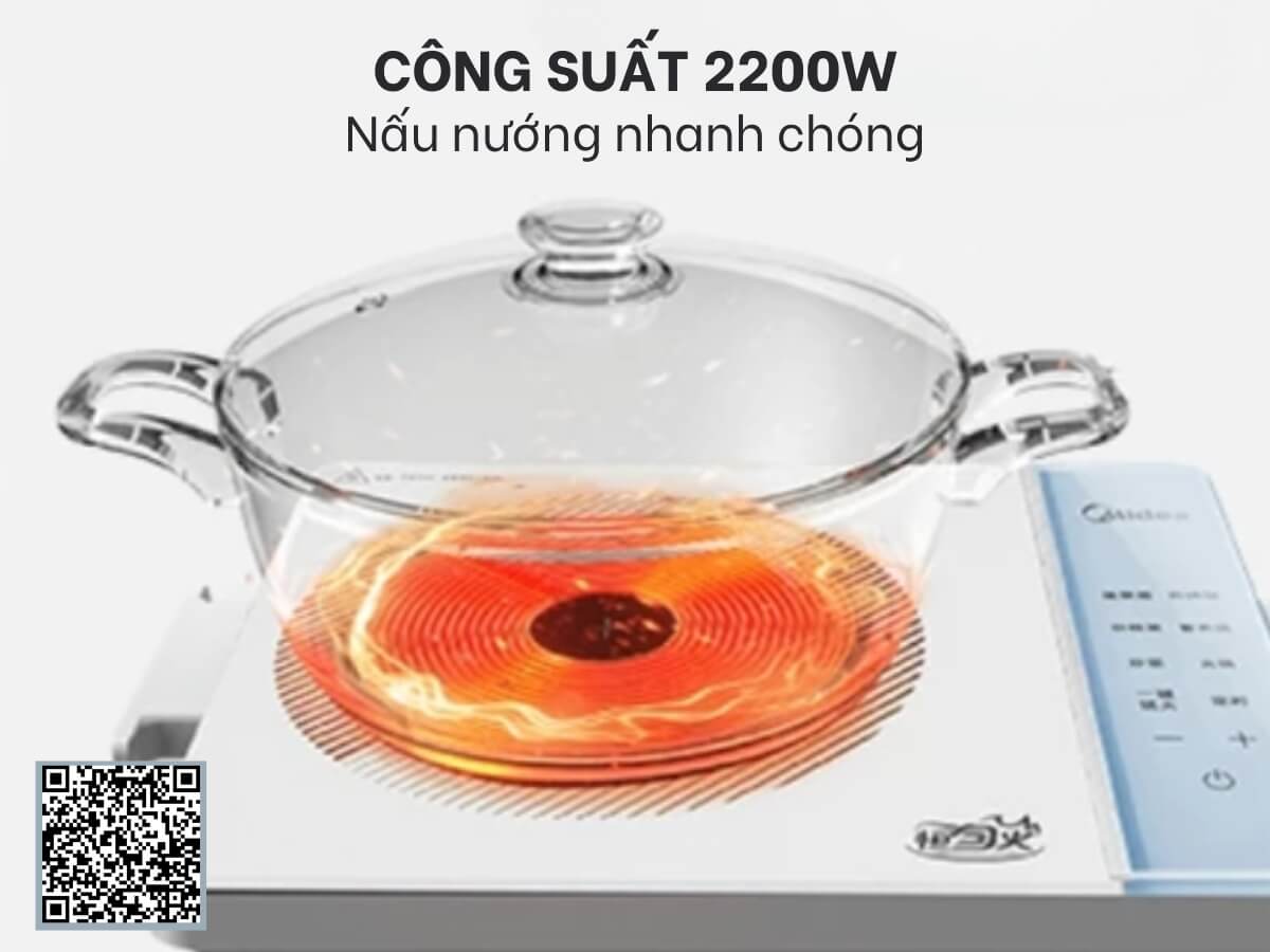 Bếp từ cảm ứng Midea MIC221TLBG BE- Hàng Chính hãng