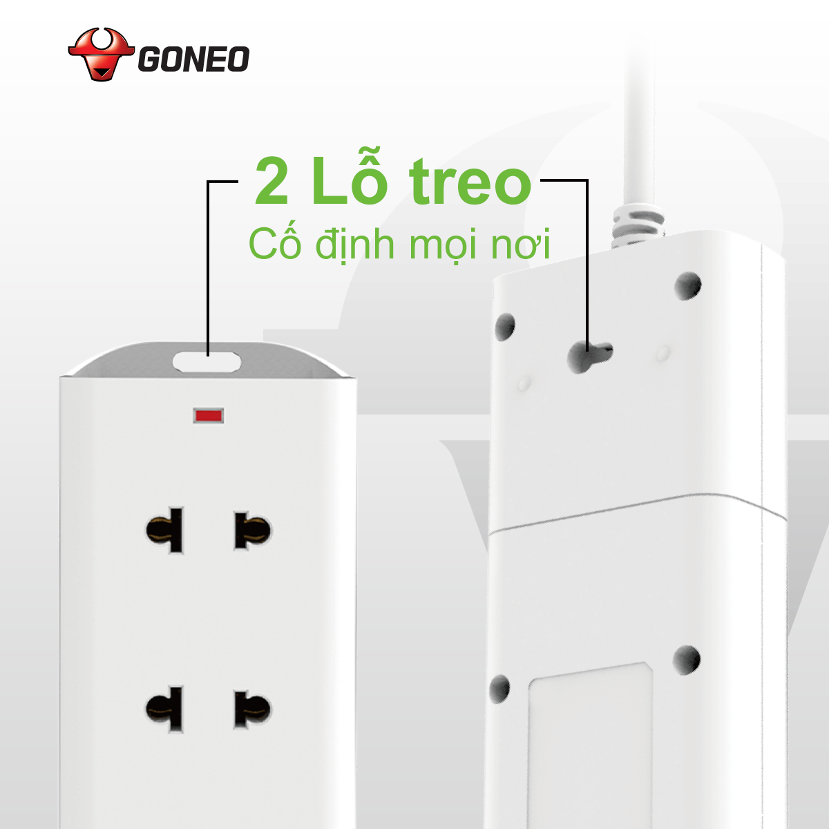 Ổ cắm điện Gongniu 3 lỗ 1 công tắc màu đen dây dài 5m GNVN-V1030-50