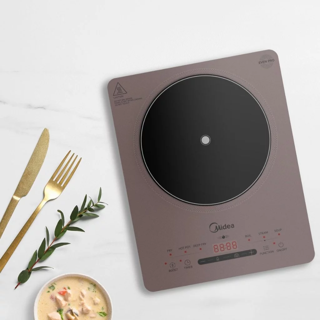 Bếp Từ Midea MIC221T0AGR (Bếp Từ Đơn, Công Suất 2200W, Có Chế Độ Sôi Liu Riu)