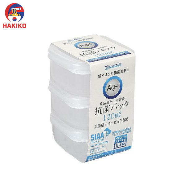 Set 3 Hộp Nhựa Nắp Dẻo, Kháng Khuẩn 120Ml Nhật Bản Nakaya