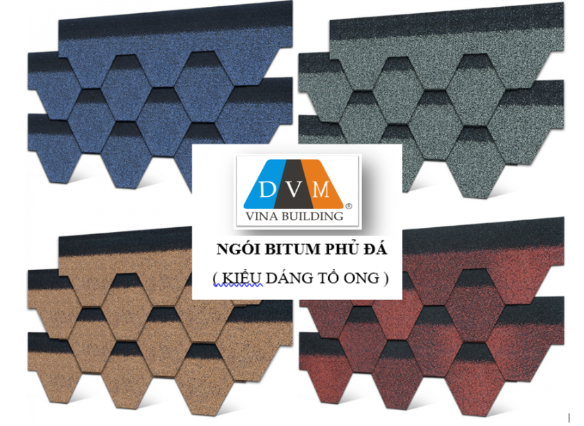 NGÓI BITUM PHỦ ĐÁ TỔ ONG