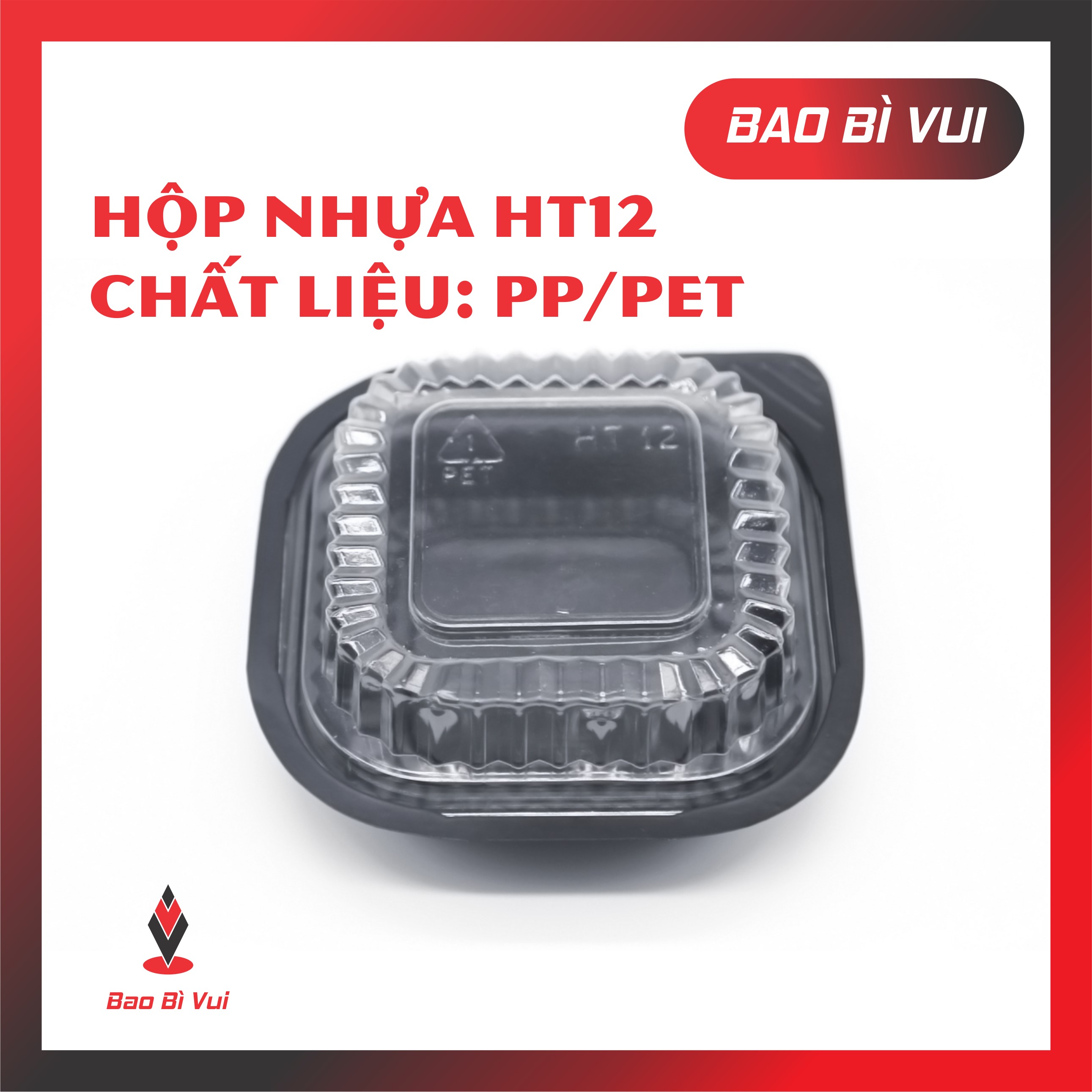 HỘP ĐẾ ĐEN VUÔNG HT12 - LỐC 50