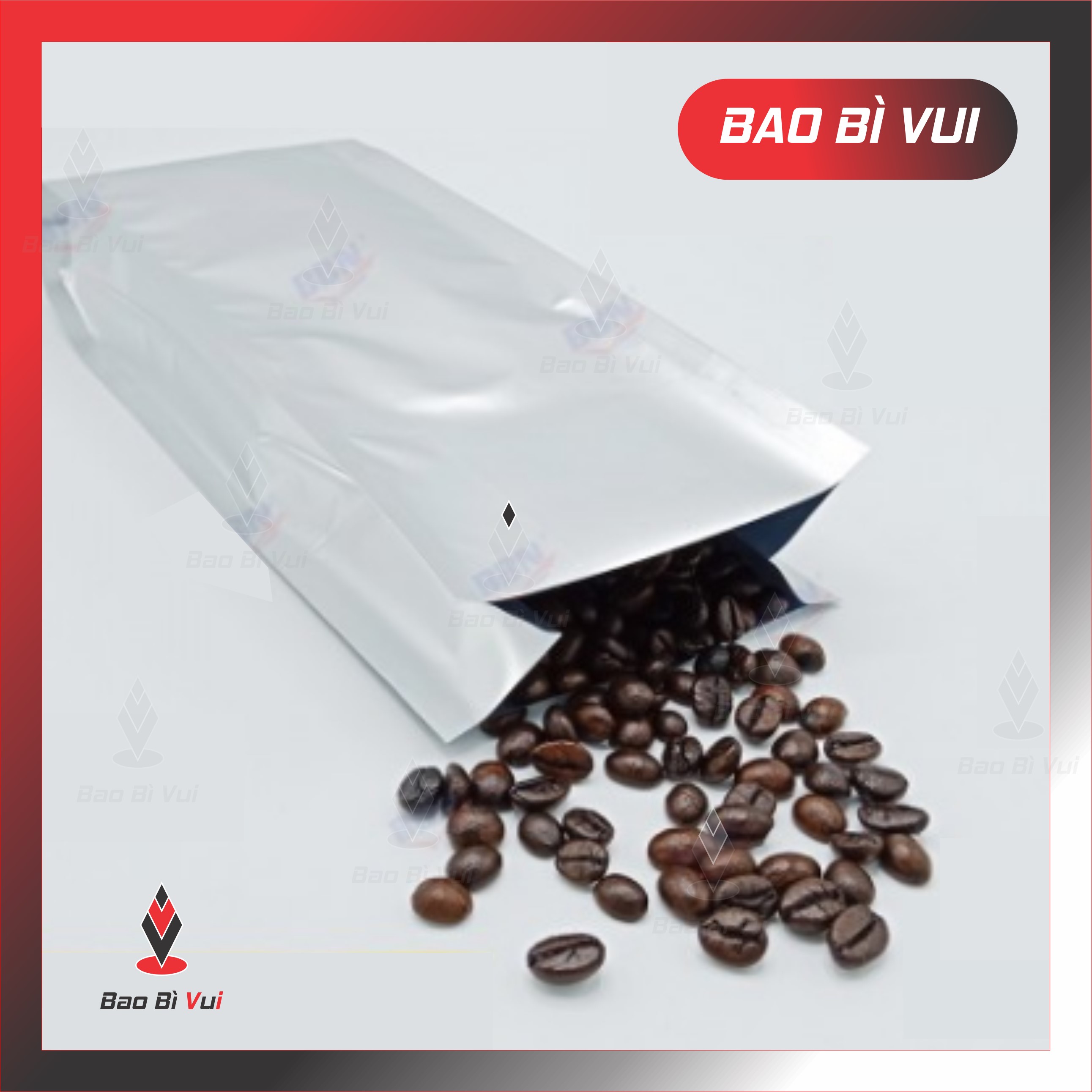 TÚI CÀ PHÊ 4 CẠNH BẠC TRƠN