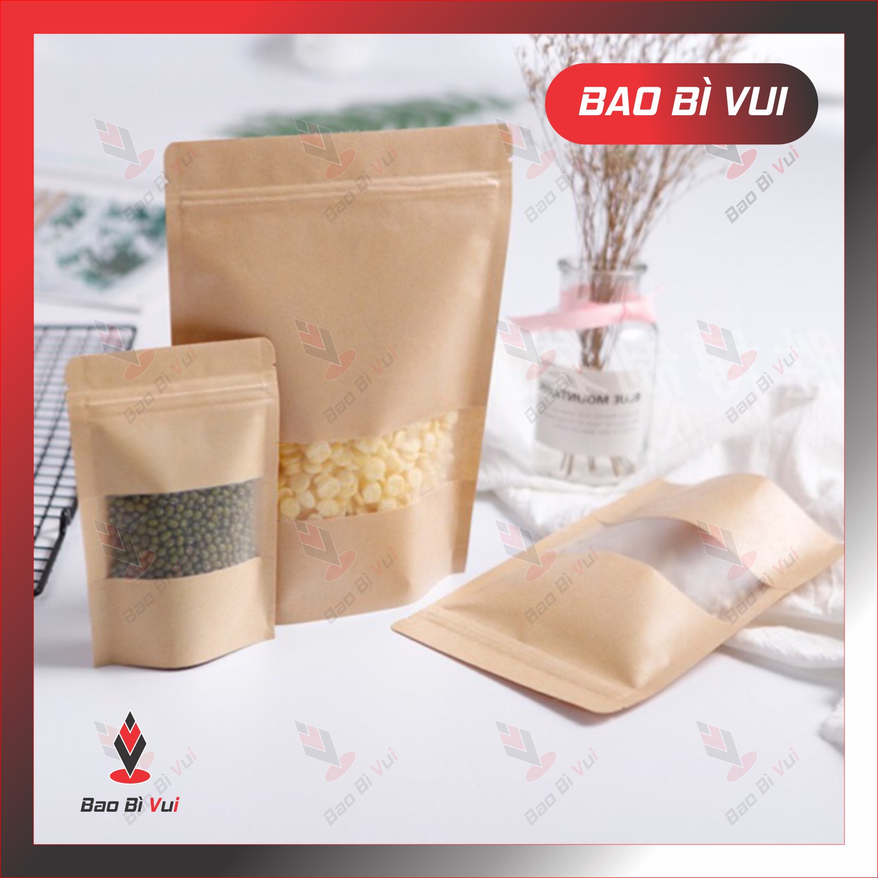 TÚI ZIPPER CỬA SỔ TRÀN KRAFT