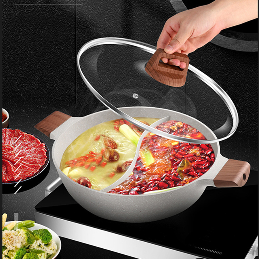Nồi lẩu uyên ương chống dính KACHEEG DYDO cao cấp