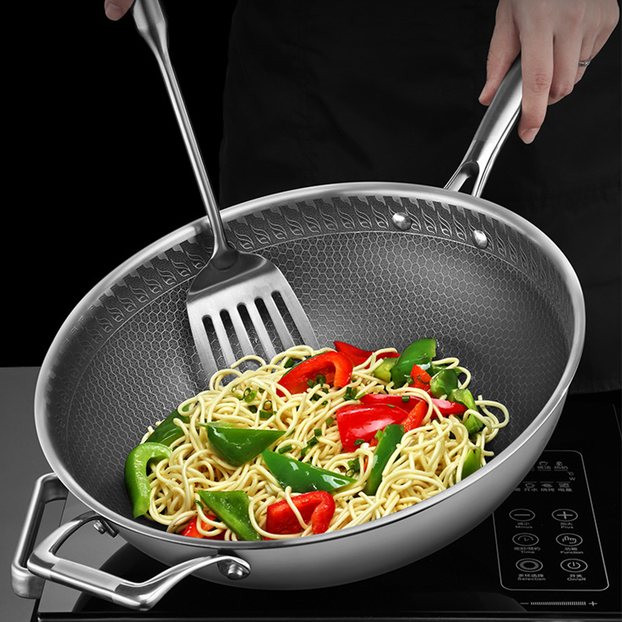Chảo inox chống dính sâu lòng có nắp đậy CCKO CK9703 cao cấp