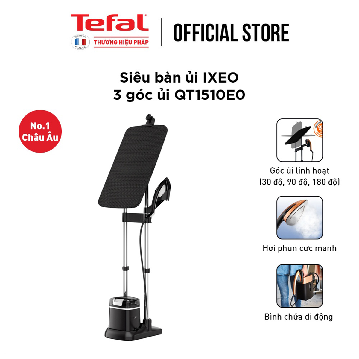 Bàn ủi hơi nước đứng Tefal IXEO Plus QT1510E0