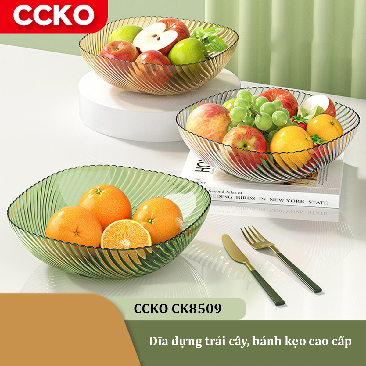 Đĩa đựng trái cây, bánh kẹo CCKO CK8509 cao cấp