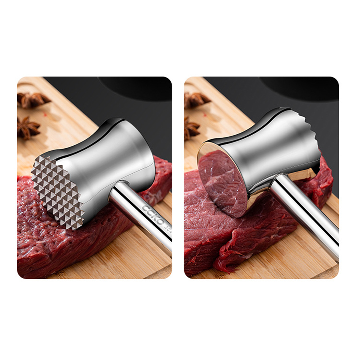 Búa làm mềm thịt bằng inox CCKO CK8643 cao cấp
