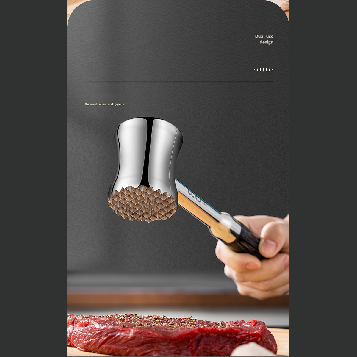 Búa làm mềm thịt bằng inox CCKO CK8643 cao cấp