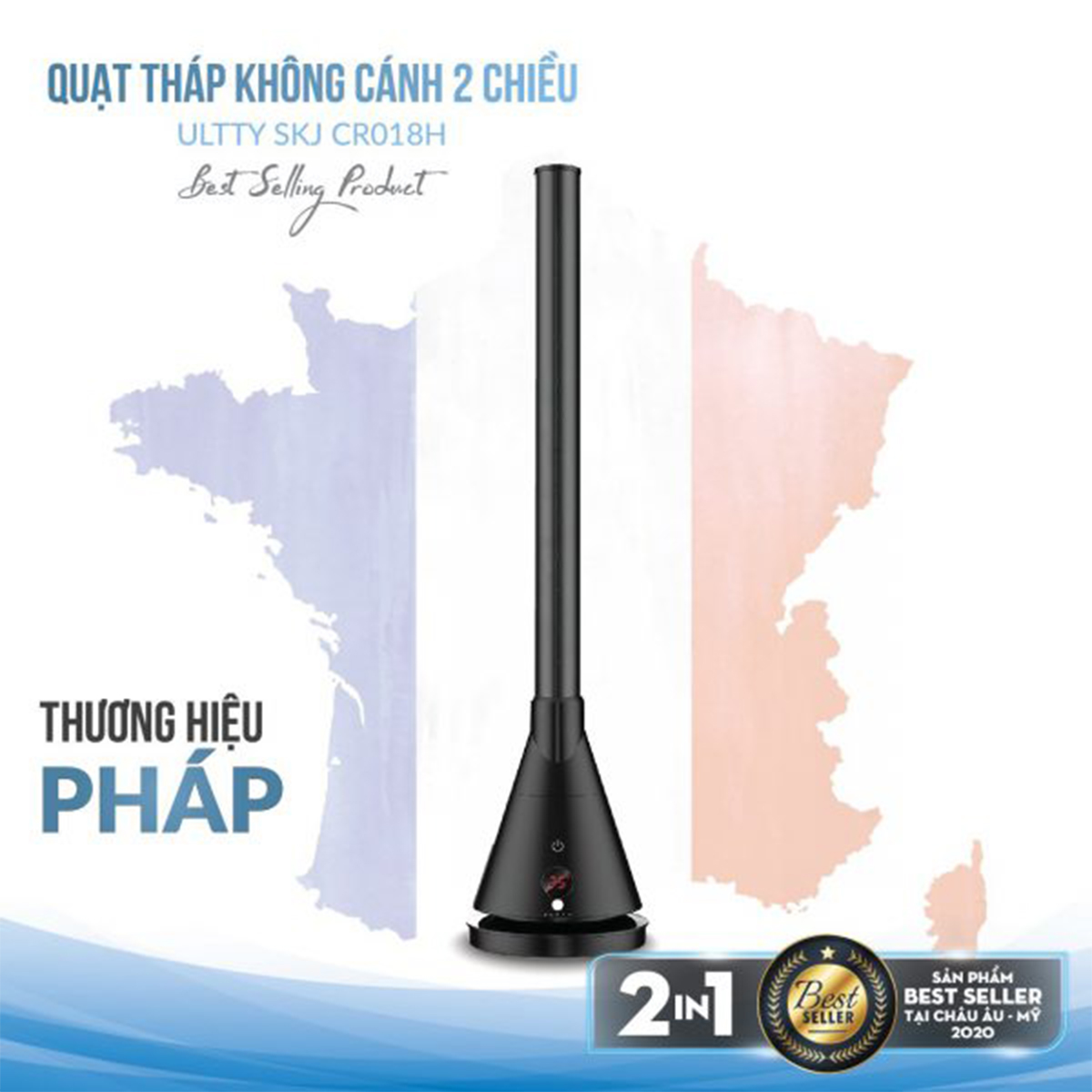 Quạt tháp 2 chiều sưởi ấm và làm mát U ULTTY CR018H cao cấp