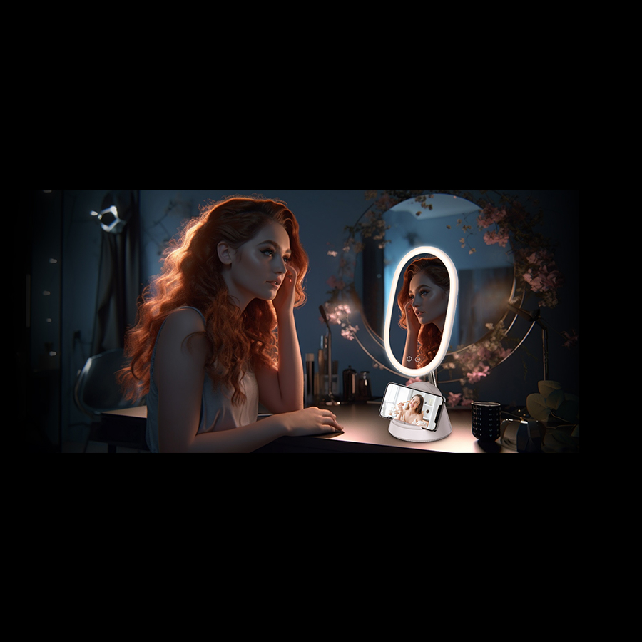 Gương trang điểm cảm ứng tích hợp đèn LED kèm sạc không dây WILIT QU10AM cao cấp