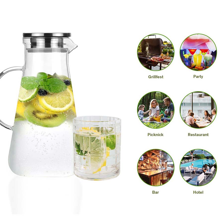 Bình đựng nước thủy tinh Sodasweet 2,2L có tay cầm