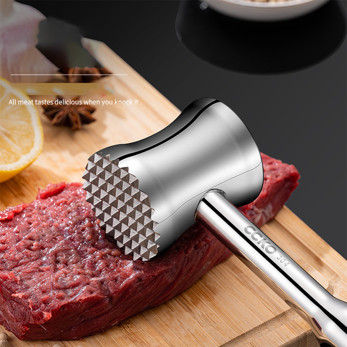 Búa làm mềm thịt bằng inox CCKO CK8643 cao cấp