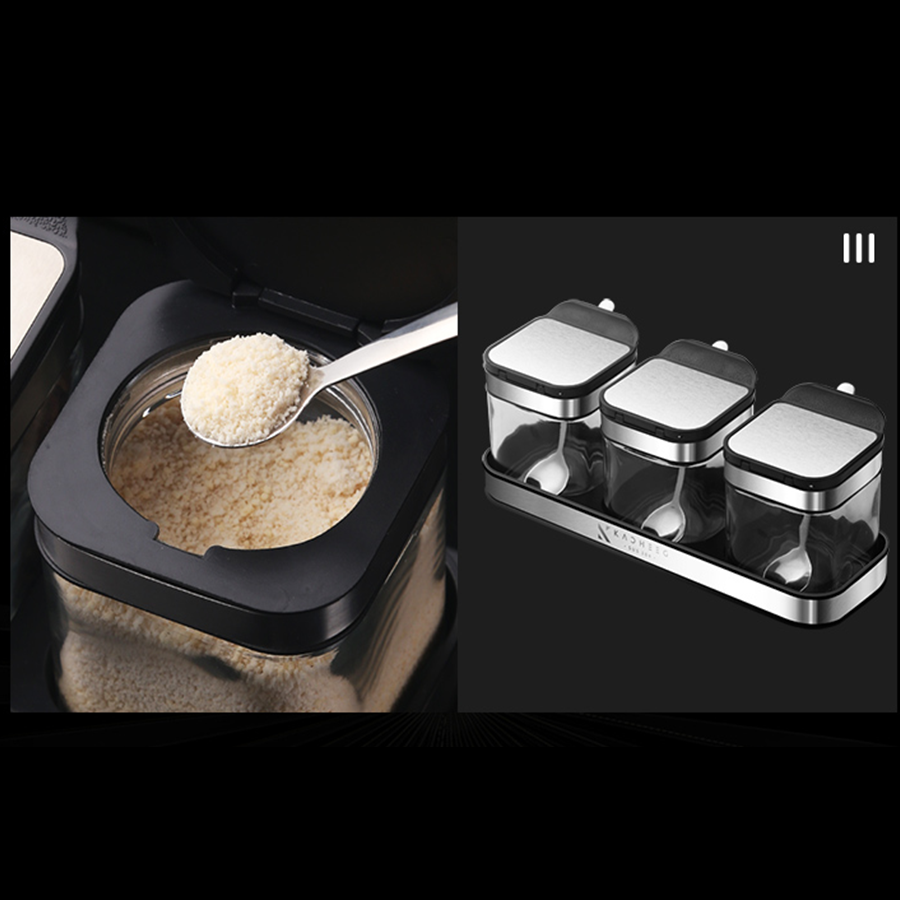 Set 3 lọ đựng gia vị phong cách Bắc Âu KACHEEG MOERI cao cấp