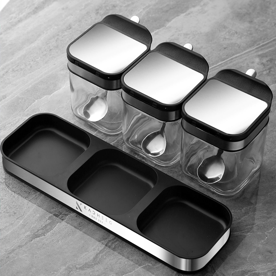 Set 3 lọ đựng gia vị phong cách Bắc Âu KACHEEG MOERI cao cấp