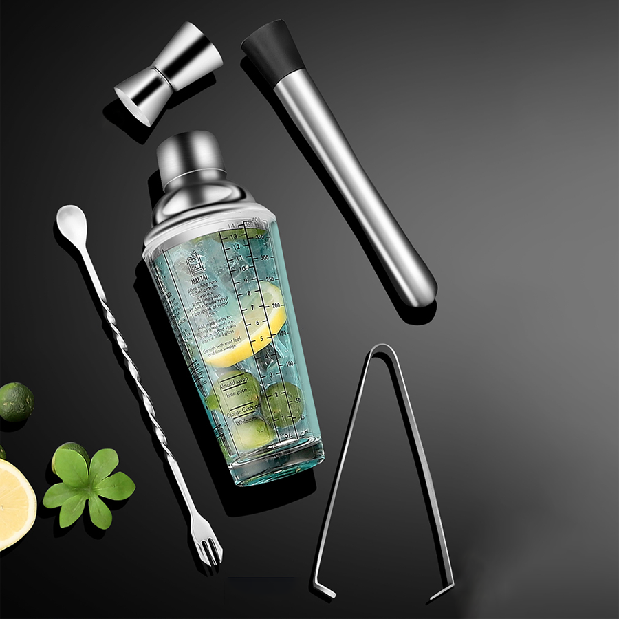 Bộ cốc lắc tay pha đồ uống, cocktail, trà chanh, trà sữa KACHEEG cao cấp