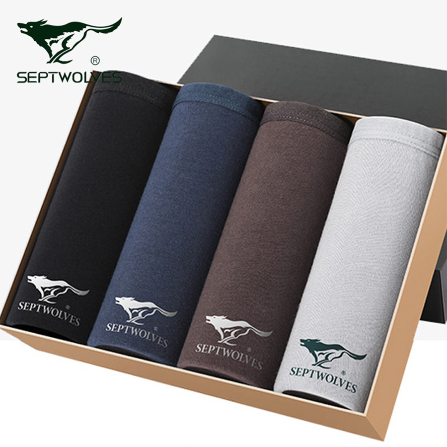 Set 4 quần boxer nam kháng khuẩn Septwolves D3315 cao cấp