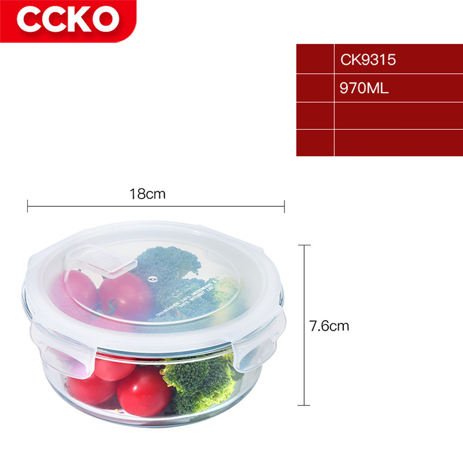 Khay thuỷ tinh hâm thực phẩm, nướng dành cho lò vi sóng và lò nướng CCKO CK9311 CK9312 CK9313 CK9314 CK9315