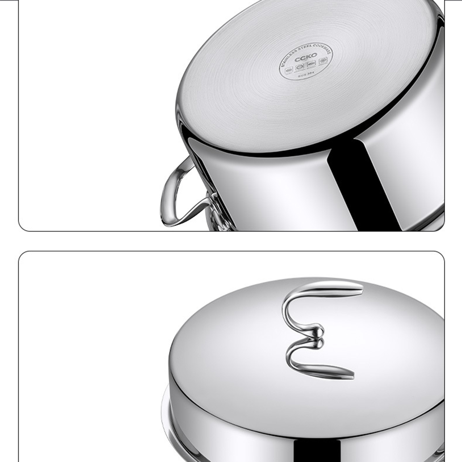 Nồi hấp inox 3 tầng CCKO CK9715 cao cấp