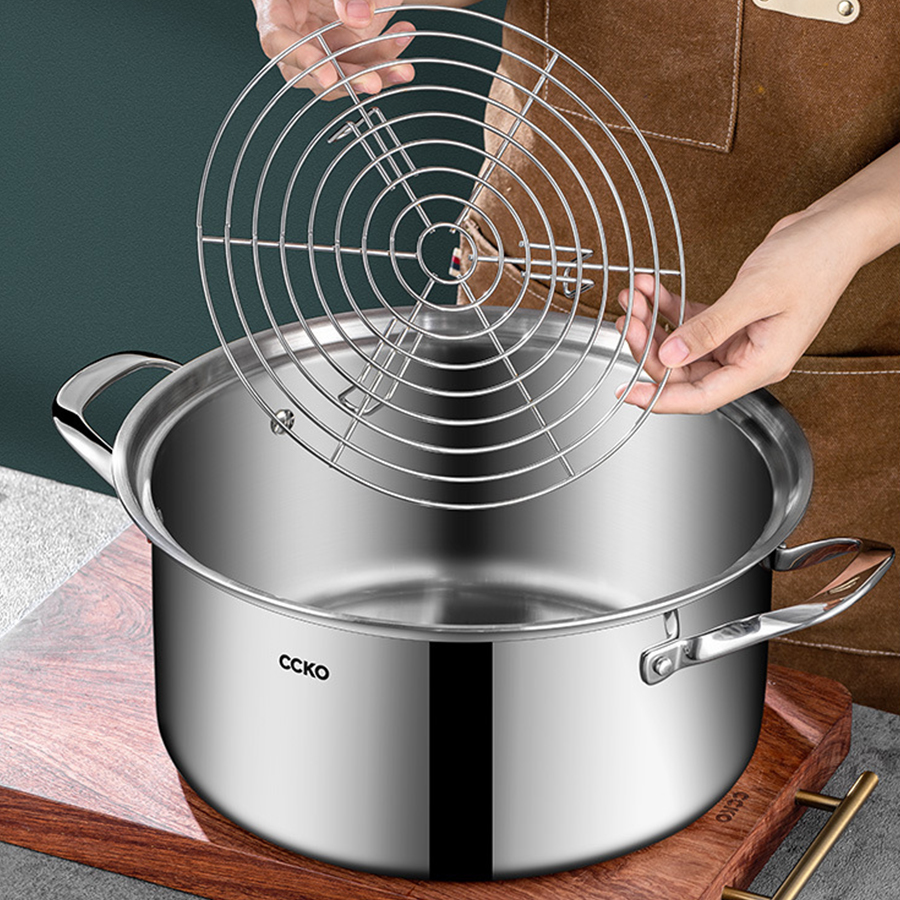 Nồi hấp inox 3 tầng CCKO CK9715 cao cấp