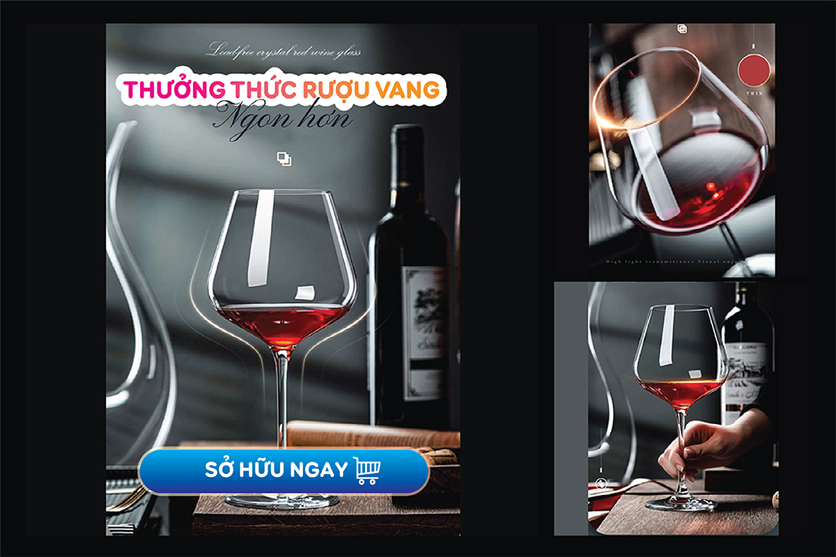 Ly rượu vang pha lê CCKO CK9172 cao cấp