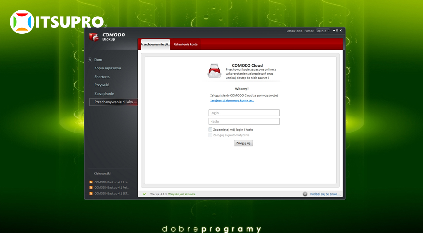Comodo Backup thực hiện nén dữ liệu và mã hóa 