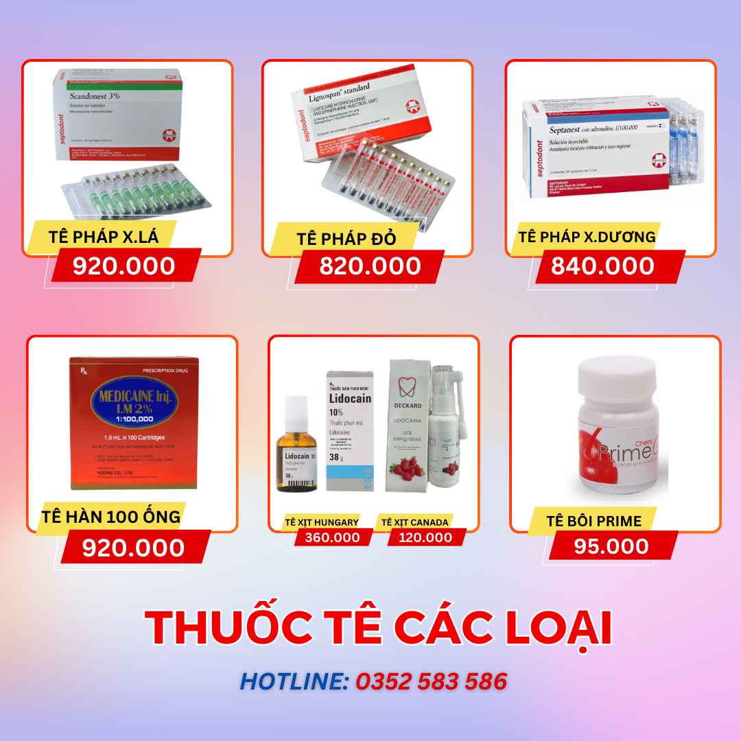 Top 8 loại thuốc tê nha khoa tốt nhất, nên có trong mọi phòng khám
