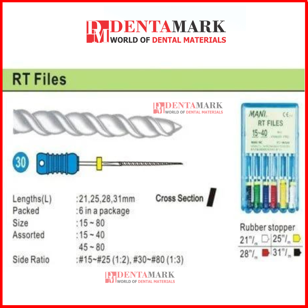 Hình dạng cắt ngang của trâm tay nội nha Mani RT file